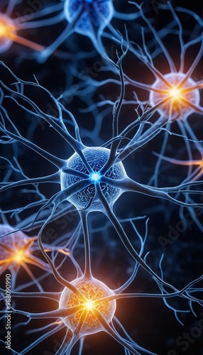 glowing 3d rendering cells human neuron brain  nerve cell brain nerve cell nerve mobile phone biology network science human medicals micro mind brainstorm health medicine connection nerve cell brain