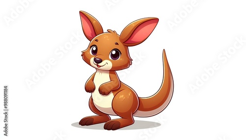 baby kangaroo in cartoon style photo