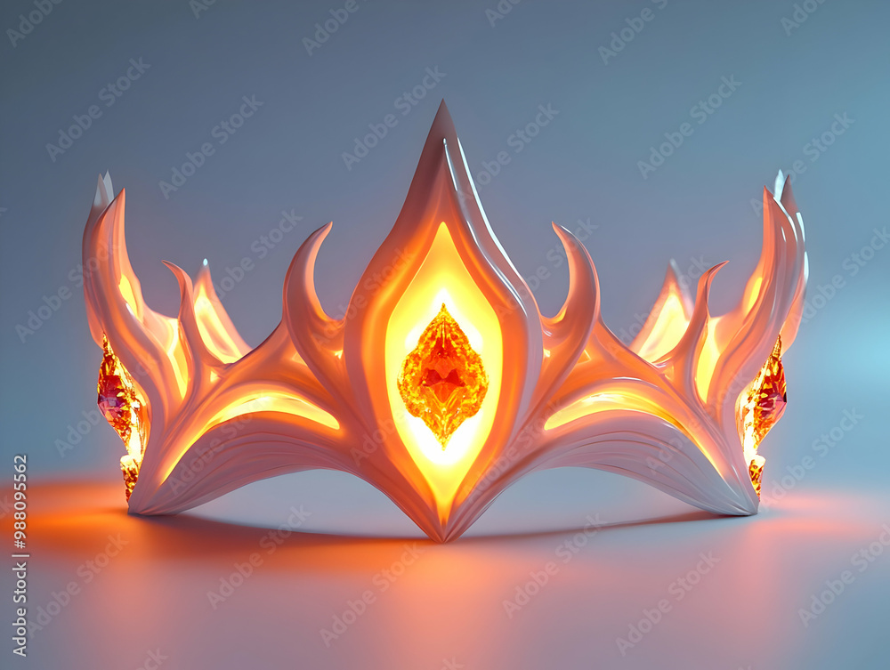 Elegant crown with glowing gemstones, ideal for royalty or fantasy themes, white isolated background. Elegant crown with glowing gemstones, ideal for royalty or fantasy themes, white isolated background.