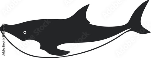 tor a dolphin fish on a silhouette, white background imag,Art & Illustration.