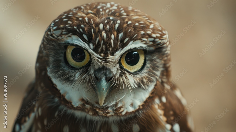 Obraz premium Close-Up of an Owl's Face