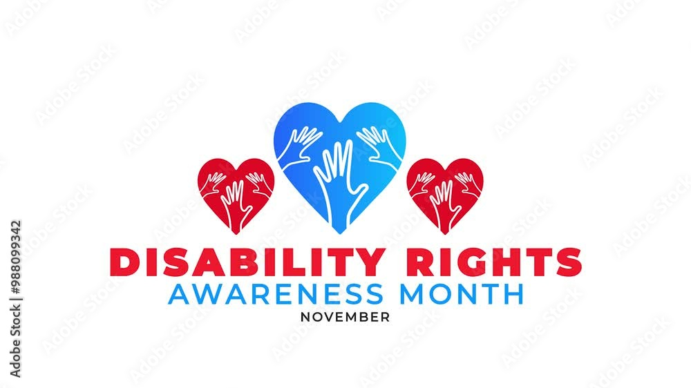 Disability Rights Awareness Month. Love and hand motion. Disability Rights Awareness Month. Love and hand motion.