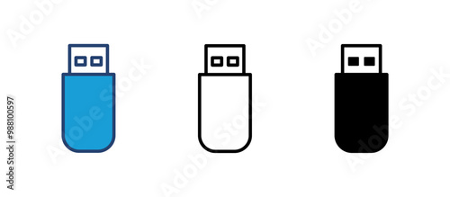 Usb icon vector. Flash disk icon vector