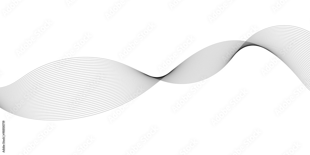 Grey and white wavy curve line with digital future technology concept background. Line art striped graphic template, banner background. Vector illustration. Grey and white wavy curve line with digital future technology concept background. Line art striped graphic template, banner background. Vector illustration.