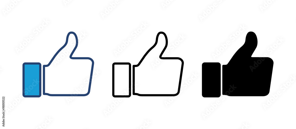 Thumbs up icon vector. Hand like. Like icon vector. Thumbs up icon vector. Hand like. Like icon vector.