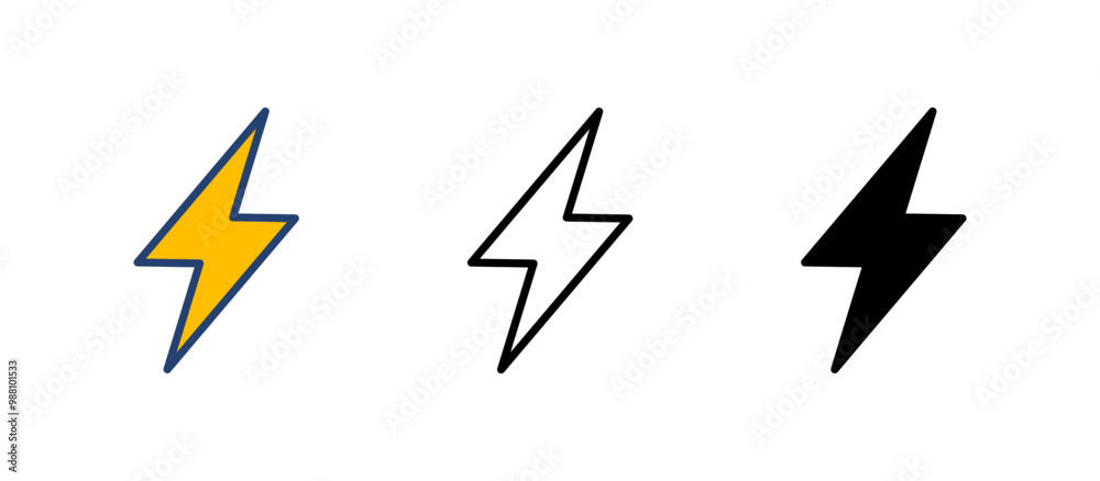 Lightning icon vector. electric icon vector. power icon. energy sign Lightning icon vector. electric icon vector. power icon. energy sign