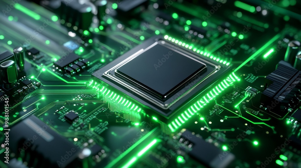 An X-ray view of a computer system, showcasing intricate circuitry and a central processing unit illuminated with vibrant green light, representing the heart of technology. An X-ray view of a computer system, showcasing intricate circuitry and a central processing unit illuminated with vibrant green light, representing the heart of technology.