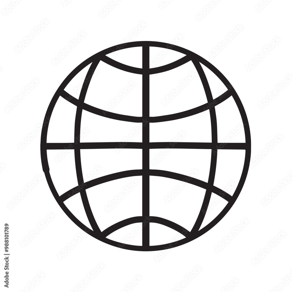 Obraz premium Earth globe line art hand drawn doodle illustration