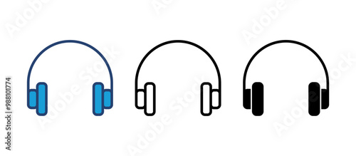 Headphone icon vector. Headvector icon symbols photo