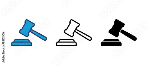 Gavel icon vector. judge gavel icon vector. law icon vector. auction hammer