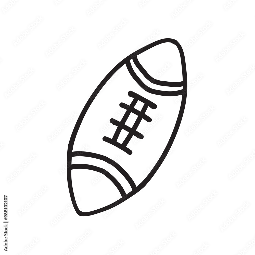 Rugby ball hand drawn outline doodle icon Rugby ball hand drawn outline doodle icon