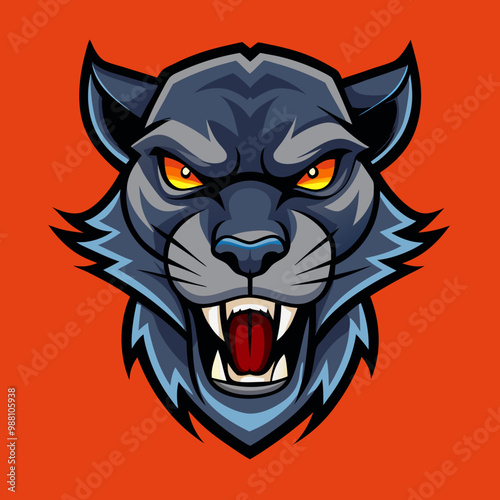 Wallpaper Mural an angry panther with a colorful head vector design with a colorful background  Torontodigital.ca