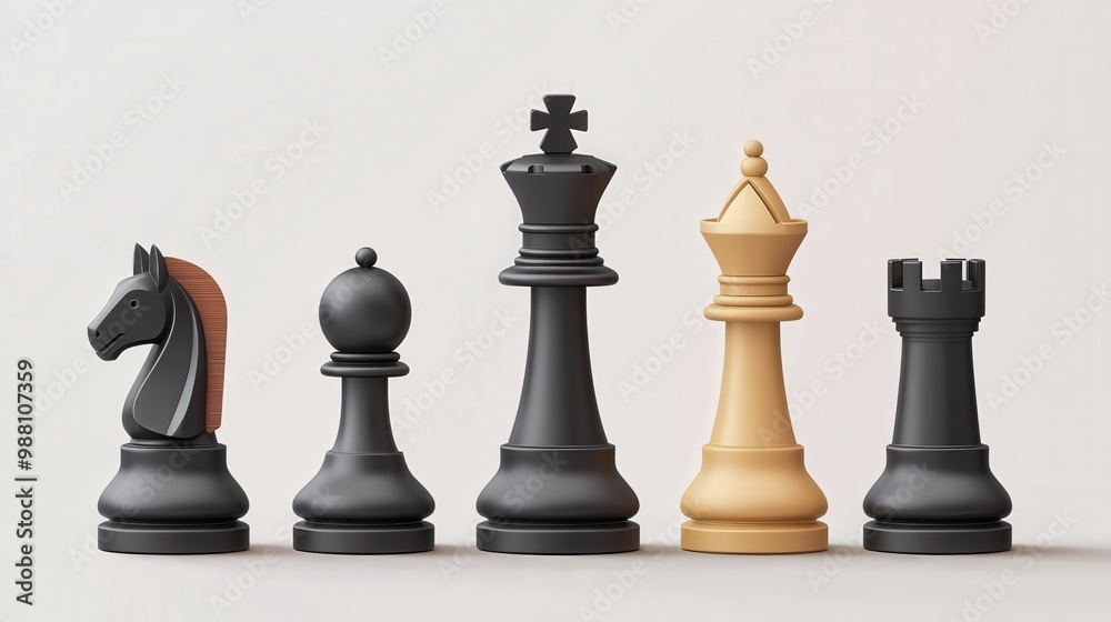 Strategic 3D Vector Chess Pieces Collection with Intricate Details Strategic 3D Vector Chess Pieces Collection with Intricate Details