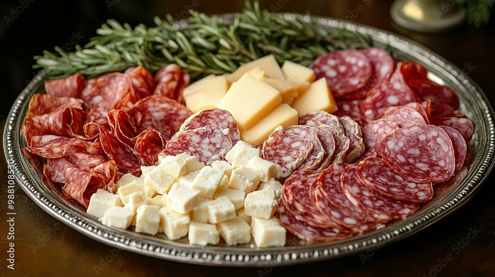 Salami, Cheese, and Rosemary Appetizer Platter Salami, Cheese, and Rosemary Appetizer Platter