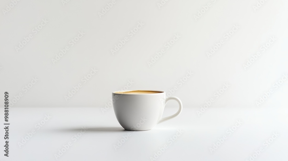 Obraz premium Simple and Elegant White Cup Against Plain Background