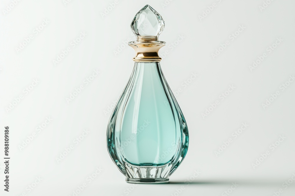 Elegant crystal decanter with golden cap Elegant crystal decanter with golden cap
