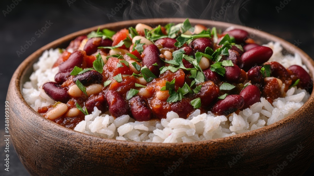 Spicy kidney bean chili with rice Spicy kidney bean chili with rice