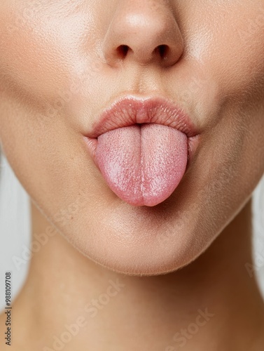 close-up of human lips and tongue