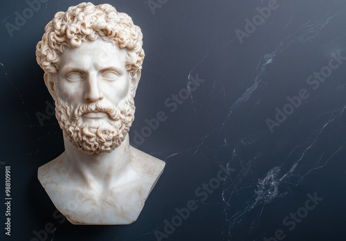 Marble bust of a bearded man photo