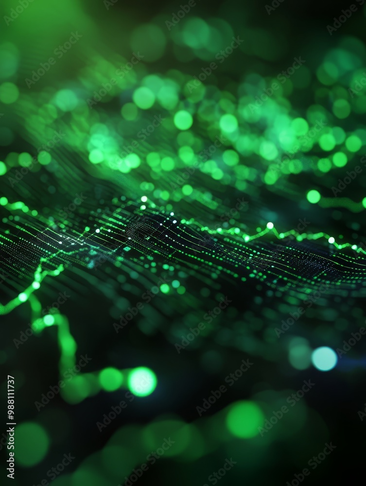 Futuristic digital interface with green data flow, representing technology, progress, data analysis, and future-oriented concepts. Futuristic digital interface with green data flow, representing technology, progress, data analysis, and future-oriented concepts.