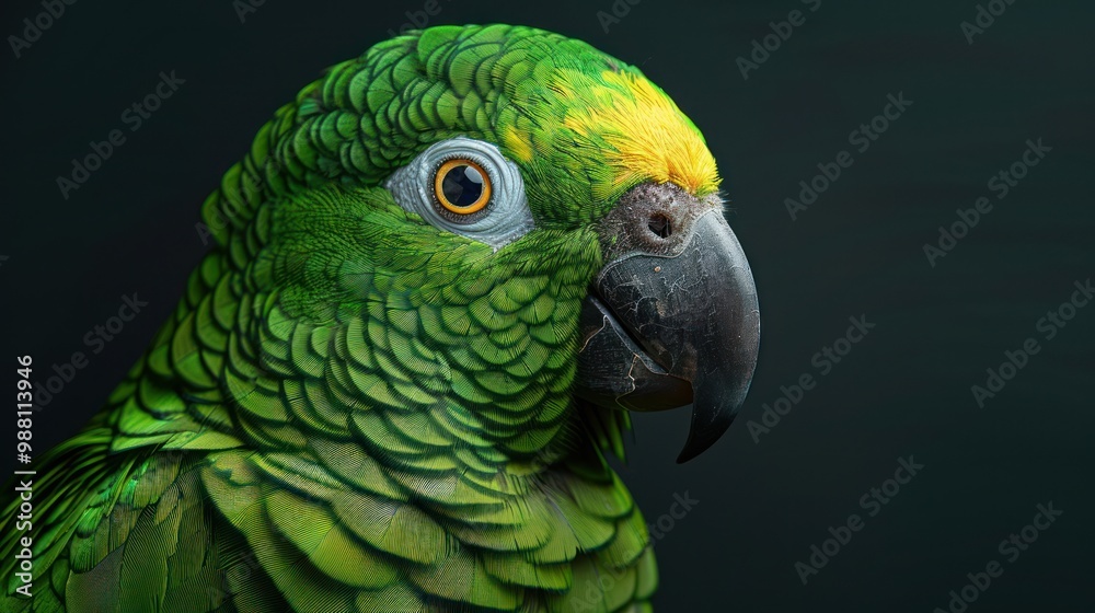 Obraz premium Green Parrot Portrait