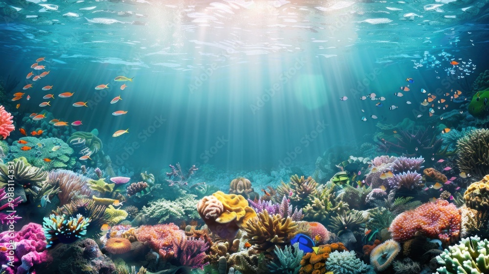 Obraz premium Vibrant Underwater Scene