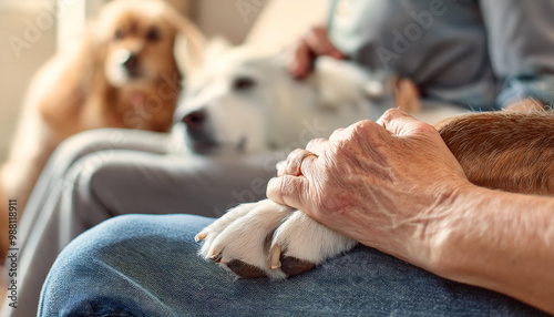 Comprehensive Care for Individuals with Alzheimer's and Disabilities, Including Assistance Dogs that Promote Well-Being and Quality of Life in Older Adults, copy space