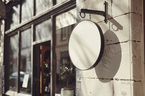 Mokup Circular Store Sign Design