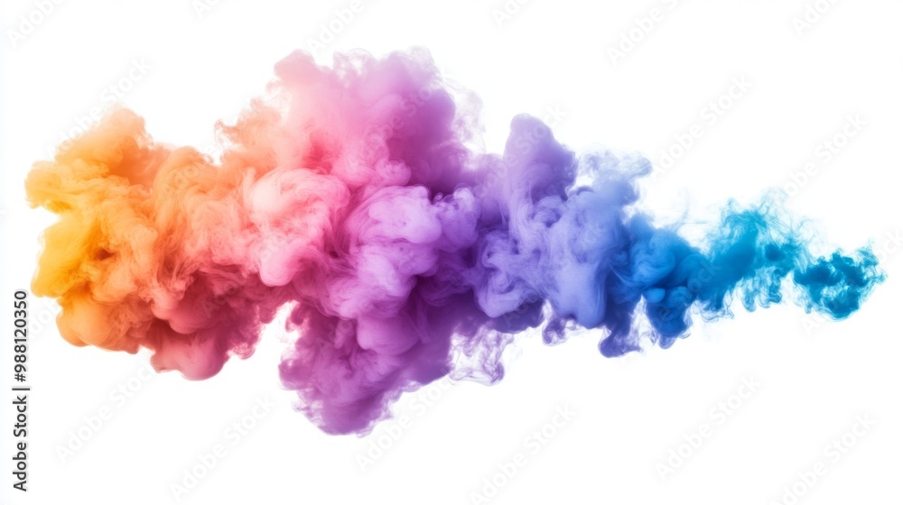 vibrant plume of oil-based colorful smoke on white background vibrant plume of oil-based colorful smoke on white background