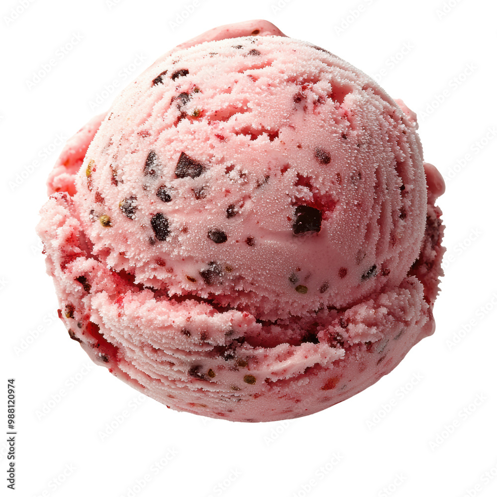 Delicious Pink Ice Cream with Chocolate Chunks on transparency isolated background. Delicious Pink Ice Cream with Chocolate Chunks on transparency isolated background.