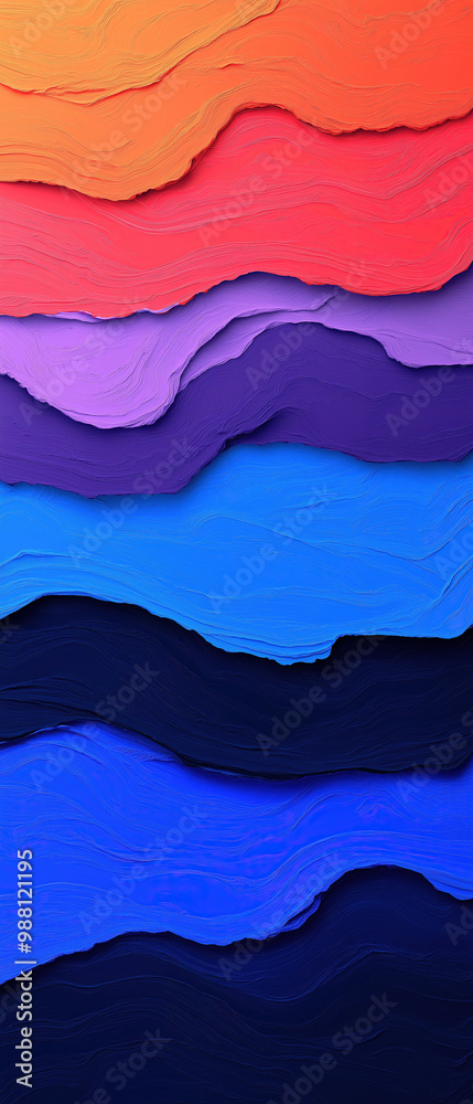 Abstract Wavy Layers in Vibrant Colors