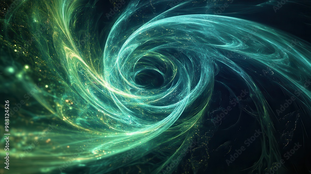Abstract Green and Gold Swirling Light Vortex Background - Futuristic, Technology, Science, and Space Design Abstract Green and Gold Swirling Light Vortex Background - Futuristic, Technology, Science, and Space Design