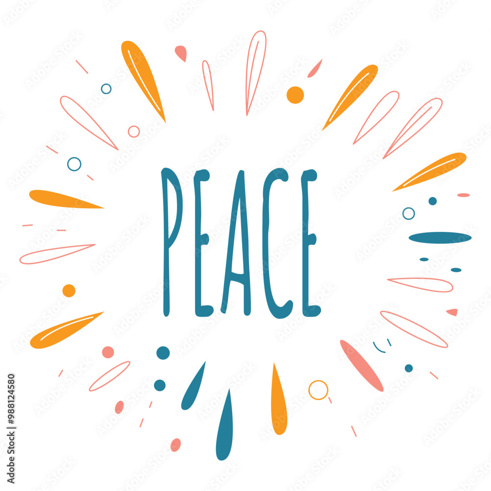 Peace in Romantic Flower Leaves Circle Frame Background Peace in Romantic Flower Leaves Circle Frame Background