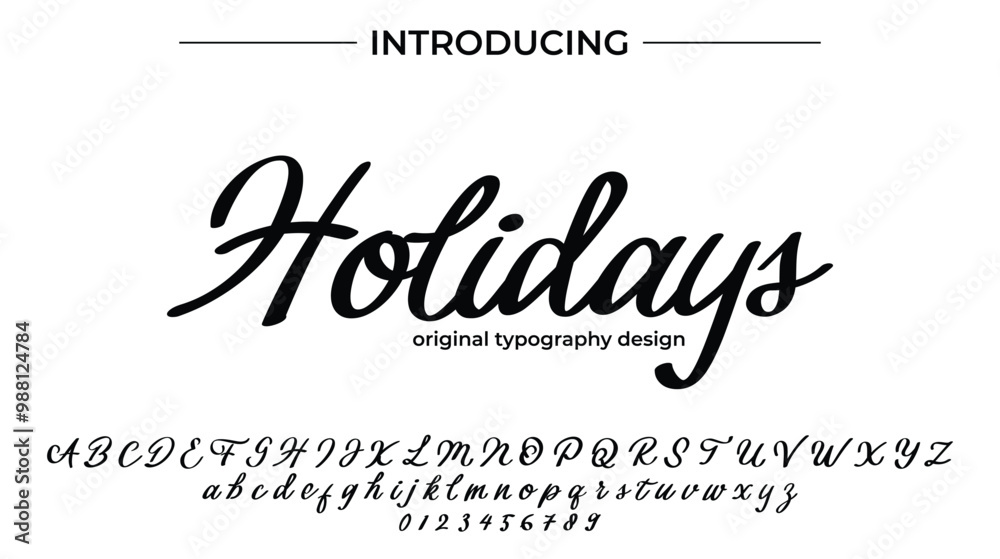 Holiday Font Stylish brush painted an uppercase vector letters, alphabet, typeface Holiday Font Stylish brush painted an uppercase vector letters, alphabet, typeface
