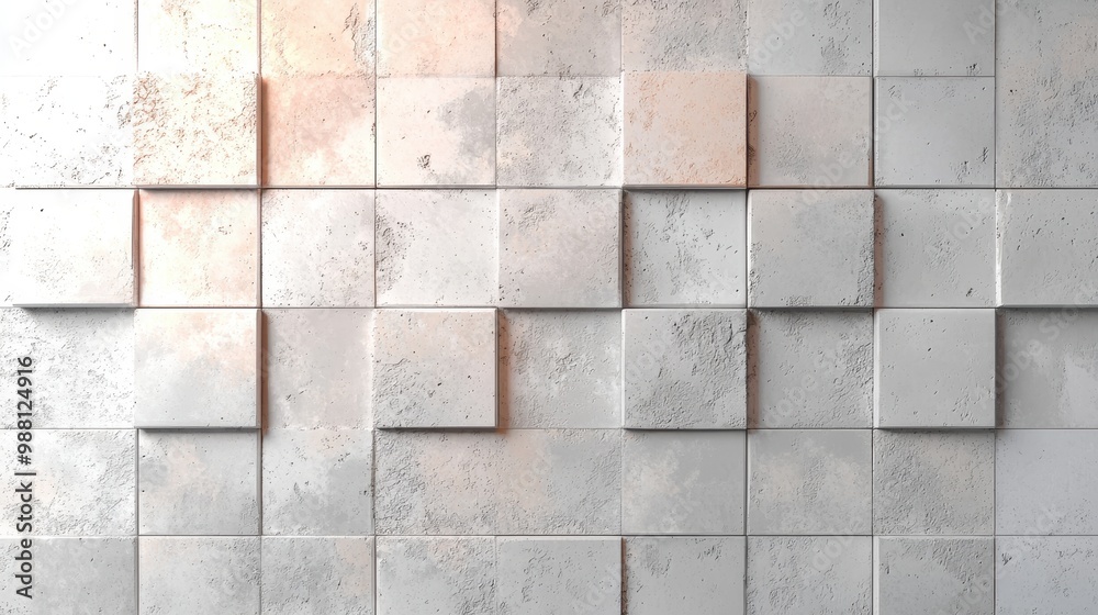 Naklejka premium Gray Concrete Wall Tiles Modern Geometric Pattern Background
