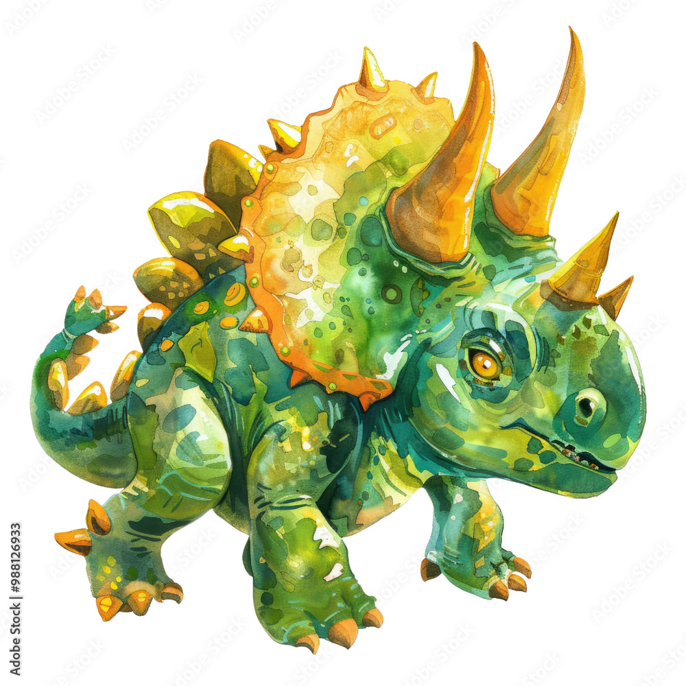 Colorful cartoon dinosaur with spiky back and vibrant features Colorful cartoon dinosaur with spiky back and vibrant features