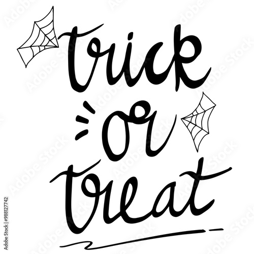 Trick or Treat Handwritten Halloween Typography Design