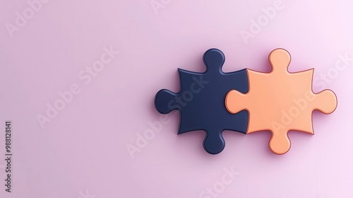 Connected puzzle pieces, symbolizing strong bonds, flat design illustration