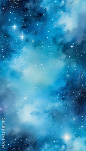 Obraz na płótnie space deep galaxy light blue watercolor blue astronomy sky star galaxy night deep cloud wallpaper universe background nature light nebula illustration abstract astrology space dust outer image w salonie