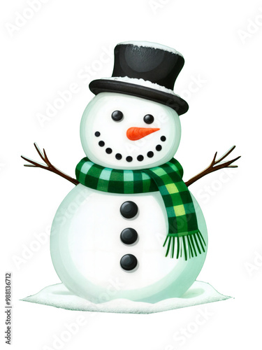 Snowman isolated on a png background