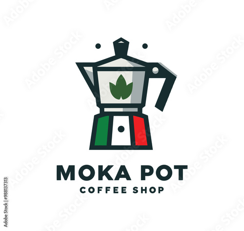 A collection of vintage-style moka pot coffee logos, ideal for coffee shops, branding, or promotional design projects.