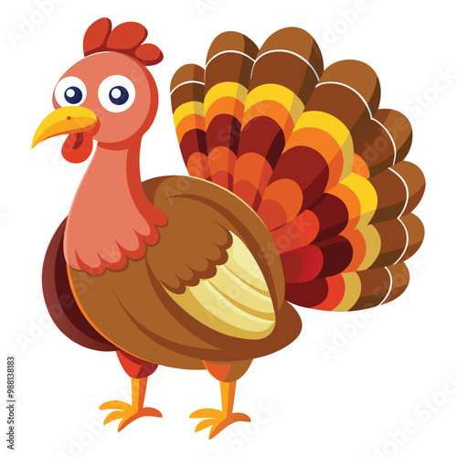 Turkey full body vector illustration on a isolated background, eps