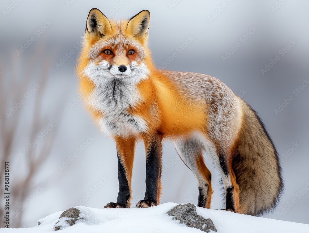 custom made wallpaper toronto digitalRed Fox Standing in Snow Winter Wildlife Furry Mammal Sharp Eyes Nature Photography