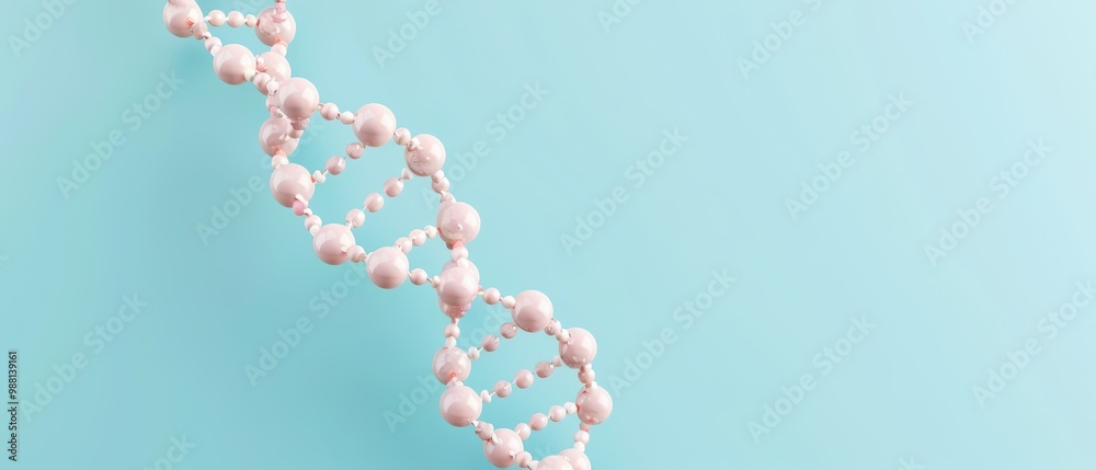 DNA helix on vibrant blue backdrop, showcasing the intricate structure of genetic material, symbolizing the essence of life and biological identity. DNA helix on vibrant blue backdrop, showcasing the intricate structure of genetic material, symbolizing the essence of life and biological identity.