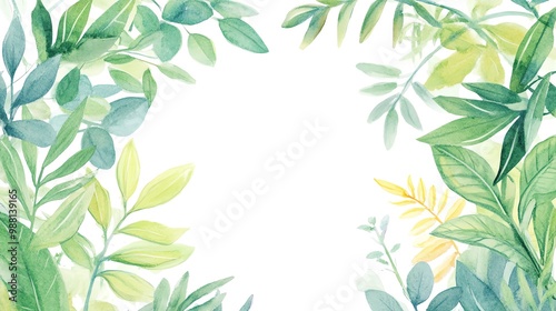 Wallpaper Mural Botanical Borders Greenery framing a central space Torontodigital.ca