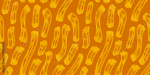 doodle french fries background. French fries pattern background. seamless pattern French fries background. french fries doodle background for packaging.