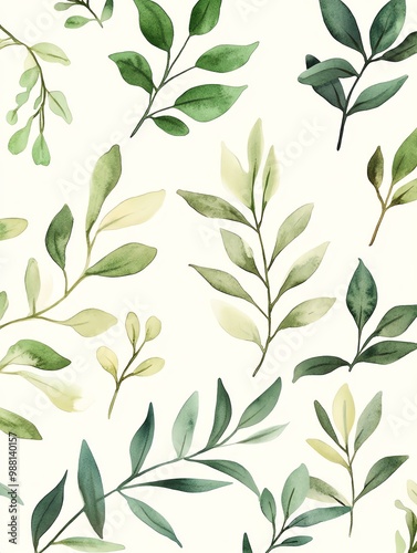 Greenery Patterns Repeatable designs for fabric or paper