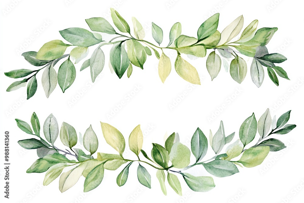 Greenery Foliage Borders Edges adorned with leaves Greenery Foliage Borders Edges adorned with leaves