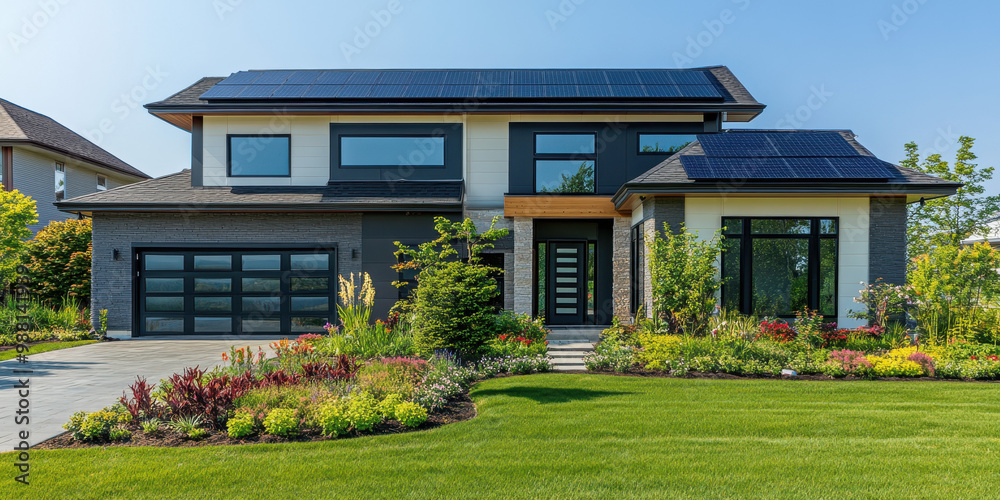 Modern Split-Level Homes with Solar Panels: Eco-Friendly Architecture in California and Arizona, Showcasing Sustainable Living Amidst Stunning Landscapes and Sunlit Environments. Modern Split-Level Homes with Solar Panels: Eco-Friendly Architecture in California and Arizona, Showcasing Sustainable Living Amidst Stunning Landscapes and Sunlit Environments.