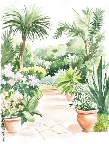 Watercolor Greenery Maps Illustrated garden maps